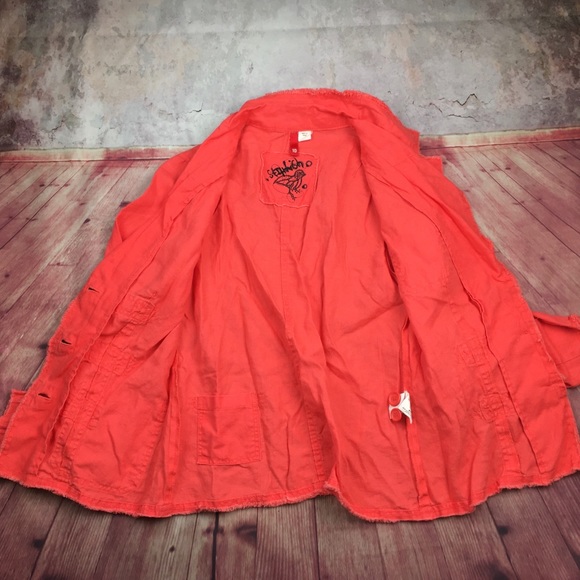 ➡️H&M Orange Linen Blazer Size 10 - Picture 10 of 12